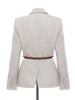 [EAM]  Women Split Pu Leather Brief Short Blazer Lapel Long Sleeve Loose Fit  Jacket Tide Spring Autumn 2023 1K458