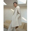 [EAM]  Women White Hem Slit Big Size Blazer Lapel Long Sleeve Loose Fit Jacket Tide Spring Autumn 2023 1DF0022