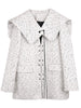 [EAM]  Women White Jacquard Big Size Blazer V-collar Long Sleeve Loose Fit Jacket Tide Spring Autumn 2023 1DE67960