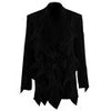 [EAM]  Women White Pleated Irregular Elegant Blazer Lapel Long Sleeve Loose Fit Jacket Spring Autumn 2023 1DE7885