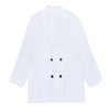 [EAM]  Women White Thin Perpective Big Size Blazer Lapel Long Sleeve Loose Fit Jacket Spring Summer 2022 1DD9482
