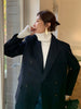 [EAM]  Women Woolen Double Breasted Blazer Notched Long Sleeve Loose Fit  Jacket Tide  Autumn Winter 2023 1DD7115