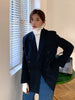 [EAM]  Women Woolen Double Breasted Blazer Notched Long Sleeve Loose Fit  Jacket Tide  Autumn Winter 2023 1DD7115