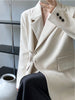 [EAM]  Women Yellow Beige Shaped Big Size Blazer Lapel Long Sleeve Loose Fit Jacket Tide Spring Autumn 2023 1DF0112