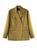 [EAM]  Women Yellow Beige Shaped Big Size Blazer Lapel Long Sleeve Loose Fit Jacket Tide Spring Autumn 2023 1DF0112
