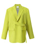 [EAM]  Women Yellow Ribbon Big Size Blazer Lapel Long Sleeve Loose Fit Jacket Tide Spring Autumn 2023 1DE8236