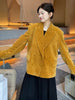[EAM]  Women Yellow Velvet Big Size Casual Blazer Lapel Long Sleeve Loose Fit Jacket Tide Spring Autumn 2023 1DE4414