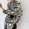 [EAM]  Women Zebra Pattern Big Size Blazer Lapel Long Sleeve Loose Fit  Jacket Tide Spring Autumn 2022 1DB329