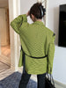 [EAM]  Women green plaid big size casual Blazer Lapel Long Sleeve Loose Fit Jacket Tide Spring Autumn 2023 1DE6805