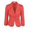 EAS-New Womens Color Blazer Jacket Suit Work Casual Basic Long Sleeve Candy Button  4 Size 7 Colors