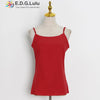 EDGLuLu 3 Piece Set Women Pearl Single-breasted Lace Top+solid  Camisole+high Waist Wide Leg Shorts Red White Black Set 0107
