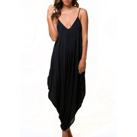 Spring Women's V Neck Loose Baggy Fit Summer/Beach/Party Jumpsuit Romper Harem Suit Higt Quality