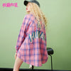 Autumn New Fashion Woman Shirt Cotton Casual Chiffon Blouse Women Shirts Full Plaid Turn-down Collar Female Shirt Girl