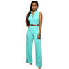 11 Colors Fashion Women Jumpsuit 2022 Summer Overalls Belted Wide Leg Jumpsuit macacao long pant Elegant Jumpsuits