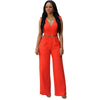 11 Colors Fashion Women Jumpsuit 2022 Summer Overalls Belted Wide Leg Jumpsuit macacao long pant Elegant Jumpsuits