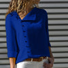 2022 Summer Autumn Women Button Irregular Blouse casual Skew Collar Blouses Shirt Elegant Long Sleeve Solid Blusa S-3XL