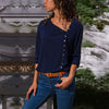 2022 Summer Autumn Women Button Irregular Blouse casual Skew Collar Blouses Shirt Elegant Long Sleeve Solid Blusa S-3XL