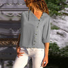 2022 Summer Autumn Women Button Irregular Blouse casual Skew Collar Blouses Shirt Elegant Long Sleeve Solid Blusa S-3XL