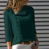 2022 Summer Autumn Women Button Irregular Blouse casual Skew Collar Blouses Shirt Elegant Long Sleeve Solid Blusa S-3XL