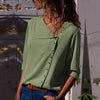 2022 Summer Autumn Women Button Irregular Blouse casual Skew Collar Blouses Shirt Elegant Long Sleeve Solid Blusa S-3XL