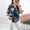Sexy V neck floral print blouse women Summer Autumn Adjustable Half Sleeve Irregular Shirt Ladies casual blusas tops