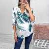 Sexy V neck floral print blouse women Summer Autumn Adjustable Half Sleeve Irregular Shirt Ladies casual blusas tops