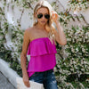 Sleeveless Off Shoulder Chiffon Blouse Women Slash Neck Backless Ruffles Loose Summer Tops Shirt Beachwear Blusa Female