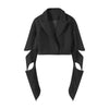 EVLOOKS Autumn Blazer Trend Chic Crop Bomber Jacket Elegant Female Short  Irregularly Divided Hollow Woman 2023 Collection