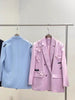 [EWQ] 2023 Autumn Women Pink Blazer Single Breasted Full Sleeve Ladies Black Suit Coat Temperament Women Loose Long Suit Jacket