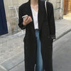 [EWQ] Black Suit Coat Women Medium Length 2023 Autumn Autumn Korean Loose Chic Blazer Jacket Female 16E4933