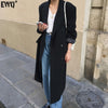 [EWQ] Black Suit Coat Women Medium Length 2023 Autumn Autumn Korean Loose Chic Blazer Jacket Female 16E4933