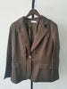 [EWQ] Cascading Design Blazer Slim Long Sleeve Suits Button Design Retro Lapel All Match Women Brown Coat 2023 Autumn Autumn 114