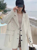 [EWQ] Female Notched Collar Long Sleeve Single Breasted Spliced Solid Suit Coat Tide 2023 Autumn Women Blazer 16T66