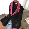 [EWQ] Female Patchwork Knit Notched Collar Long-sleeved Blazer Coat Single Breasted Loose Minimalist Suit Top 2023 Autumn 8Y135