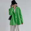 [EWQ] High-quality Office Lady Trend Ladies Office Coats Tide Blazer Autumn 2022 Suits Outwear Green Blazer QV171