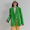 [EWQ] High-quality Office Lady Trend Ladies Office Coats Tide Blazer Autumn 2022 Suits Outwear Green Blazer QV171