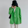 [EWQ] High-quality Office Lady Trend Ladies Office Coats Tide Blazer Autumn 2022 Suits Outwear Green Blazer QV171