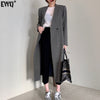 [EWQ] Korea Chic Casual Trend Women V-neck Single-breasted Minimalist Long-sleeved Blazer Top 2023 Autumn 16E2449
