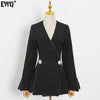 [EWQ] Korea Chic Simple Trendy Women V-neck Two-button Temperament Long-sleeved Split Fork Blazer Autumn 2023 16E1242