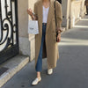 [EWQ] Korea Chic Temperament Khaki Blazer Women's Autumn 2023 Notched Loose Double Breaste Long Sleeve Long Suit Jacket