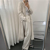 [EWQ] Korea Chic Temperament White Blazer Women's Autumn 2022 Notched Loose Double Breasted Long Sleeve Long Suit Jacket