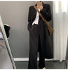 [EWQ] Korea Chic Temperament White Blazer Women's Autumn 2022 Notched Loose Double Breasted Long Sleeve Long Suit Jacket