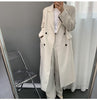 [EWQ] Korea Chic Temperament White Blazer Women's Autumn 2022 Notched Loose Double Breasted Long Sleeve Long Suit Jacket