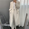 [EWQ] Korea Chic Temperament White Blazer Women's Autumn 2022 Notched Loose Double Breasted Long Sleeve Long Suit Jacket