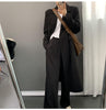 [EWQ] Korea Chic Temperament White Blazer Women's Autumn 2023 Notched Loose Double Breasted Long Sleeve Long Suit Jacket