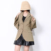 [EWQ] Korea Chic Women Coat 2022 Winter Off Shoulder Chain Splicing Slim Two Button Short Blazer Suit Female 16R409