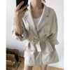 [EWQ] Korea chic Puff Sleeve loose casual ladies robe 2023 summer product printed dress trendy clothing Vestido