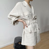 [EWQ] Korea chic Puff Sleeve loose casual ladies robe 2023 summer product printed dress trendy clothing Vestido