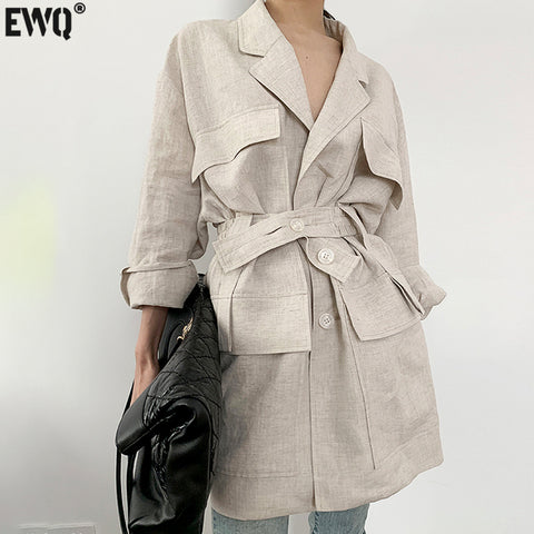 [EWQ] Korea chic Puff Sleeve loose casual ladies robe 2023 summer product printed dress trendy clothing Vestido