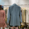 [EWQ] Korean Chic Ladies Mid-length Bandage Blazer Blue Clothing 2022 Autumn Simple Long Sleeve Coats 16W1587